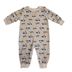 Vintage 1990s Y2k Little Lambs Primary Colors Train Bodysuit